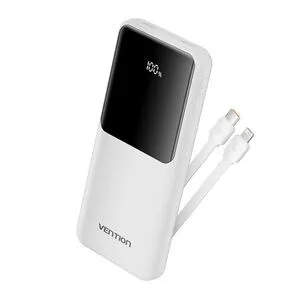 Vention 10,000mAh Power Bank - White view 2