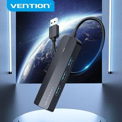 Vention 3-Port USB 3.0 Hub with Sound Card - 0.15M, Black view 2