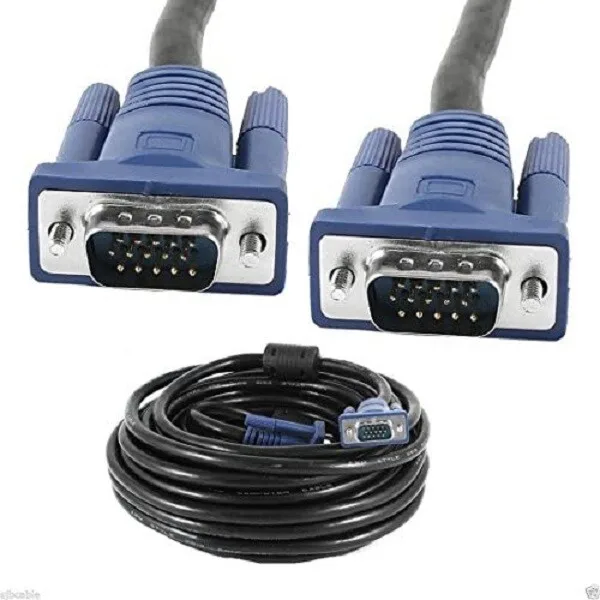 Vention VGA (3+6) Male to Male Cable with Ferrite Cores - 20M, Black view 1
