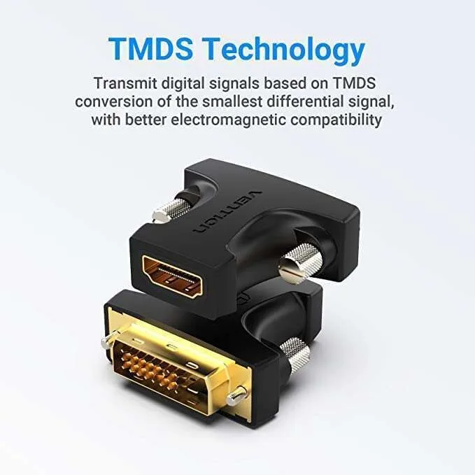 Vention DVI (24+1) Male to HDMI Female Adapter - Black view 1