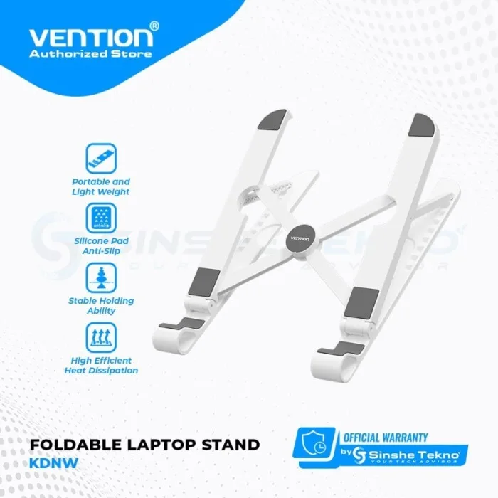 Vention Laptop Stand - White ABS, up to 17.3" view 1