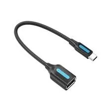 Vention USB-C to USB 2.0 A OTG Cable - 0.15M, Black view 1