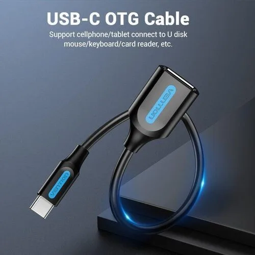 Vention USB-C to USB 2.0 A OTG Cable - 0.15M, Black view 2