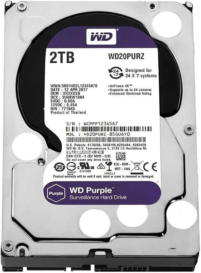 WD Purple 2TB Surveillance Internal Hard Disk Drive view 1